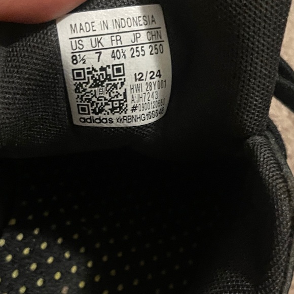 Adidas GRAND COURT 2.0 SHOES Size 8.5 Black with White Striped - Picture 3 of 5